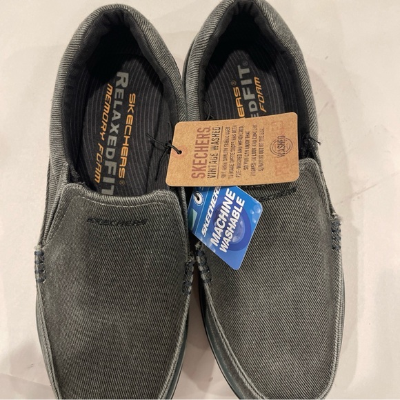 Skechers Vintage Washed Gray Slip-On Shoes Relaxed Fit Memory Foam  Size 9 main image 4